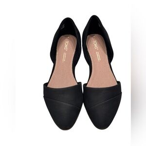 NEW TOMS Women's Jutti D’Orsay Black Leatjer Pointy Toe Flats: Size 7
